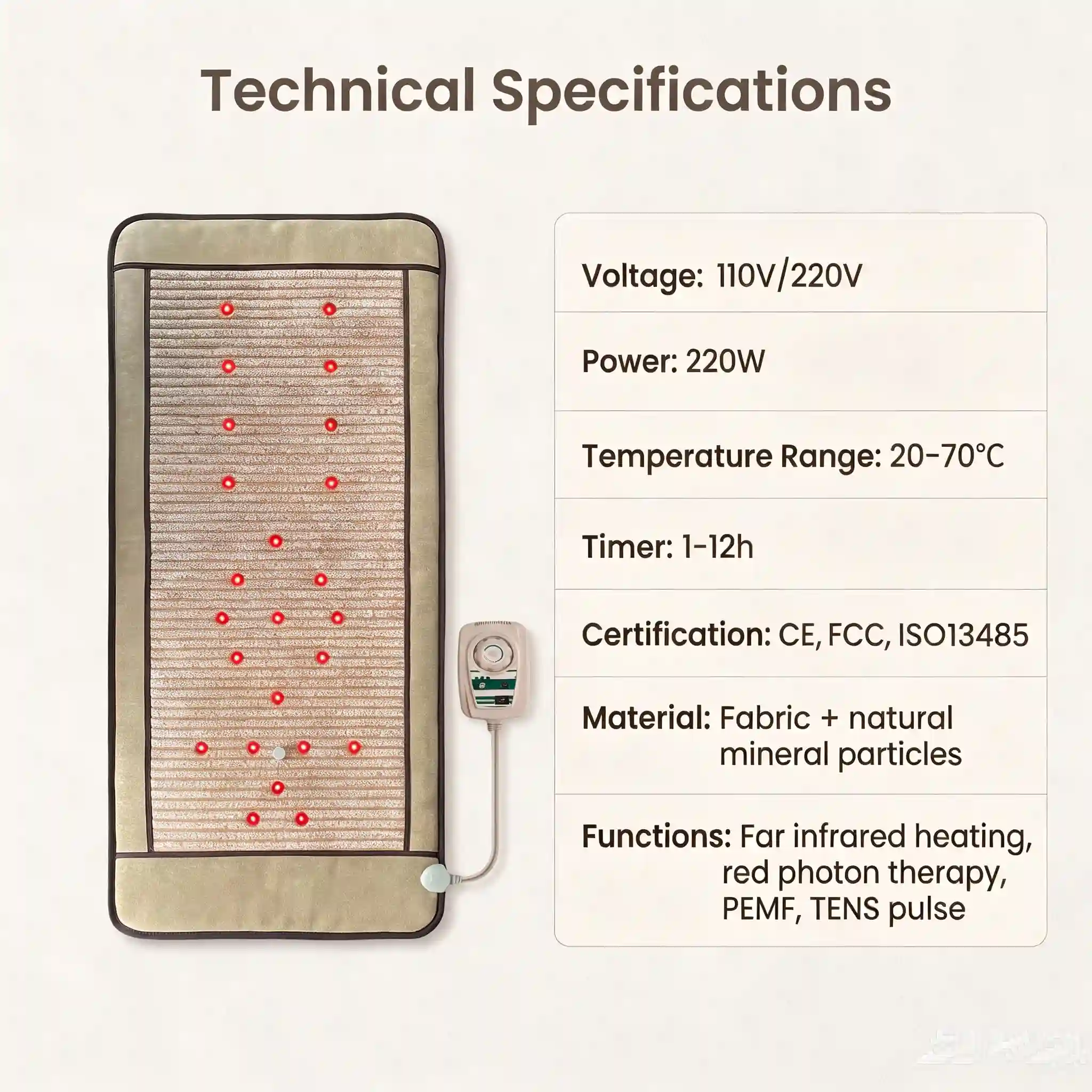 PEMF light therapy mat